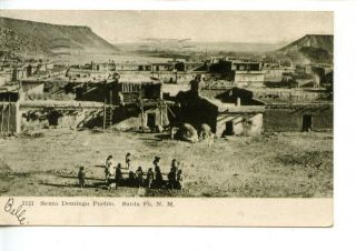 Santo Domingo Pueblo - Native American Indian - Santa Fe - Mexico - Vintage Postcard