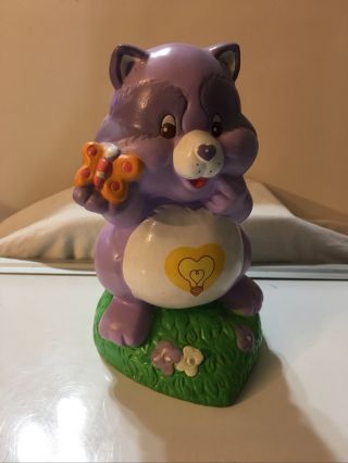 Care Bears Bright Heart Rare Vintage Ceramic Kids Bank 6”tall Hand Painted Ln