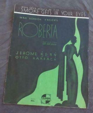 Smoke Gets In Your Eyes - Jerome Kern - 1933 - Vgc - Great Vintage Music