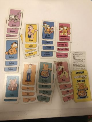 Vintage Garfield The Cat Go Fish Memory Cards Bicycle Games Replacement Cards