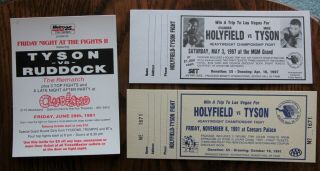 2 Diff Boxing Hof Raffle Tickets Featuring Mike Tyson V Evander Holyfield,  Ad