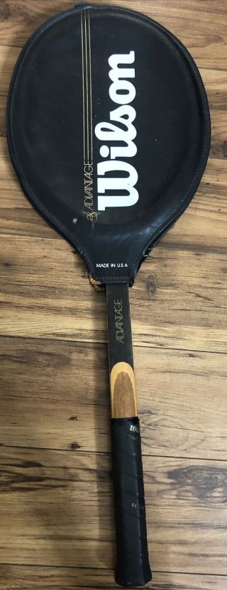Wilson Advantage Vintage Wood Wooden Tennis Racket Racquet Light 4 1/2 Grip