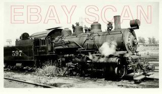 8a492 Rp 1937 At&sf Santa Fe Railroad 0 - 8 - 0 Engine 597 Los Angeles Ca Ex 2 - 6 - 0