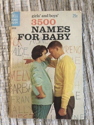 Vintage 1962 Dell 3500 Names For Baby Purse Book Soft Cover 4 " X 3 1/2 " 8859