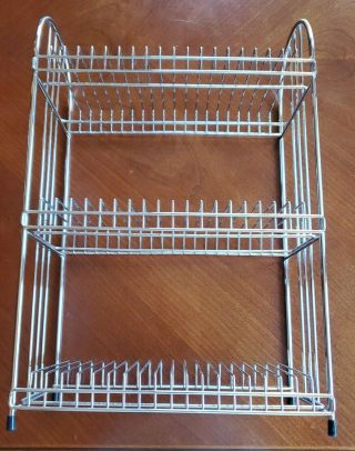 Vtg Metal Wire Record Rack Stand Holder 60 Slots