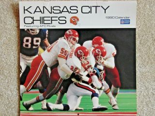Vintage Collectible 1990 Kansas City Chiefs Photo Calendar (ft.  Afc Rivals)