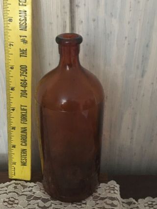 Vintage Clorox 16oz Amber Glass Bottle Antique Brown No Cap 8 " Tall