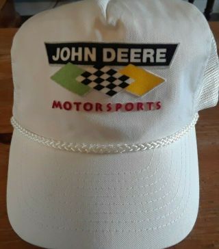 Vintage John Deere Motorsports Baseball Hat - Mesh Snapback Trucker Cap Vtg