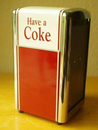 Vintage,  1992,  Have A Coke,  Coca Cola Metal Napkin Holder Dispenser