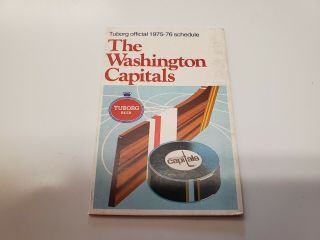 Rs20 Washington Capitals 1975/76 Nhl Hockey Pocket Schedule - Tuborg Beer
