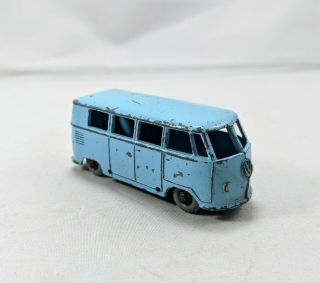 VINTAGE BUDGIE VOLKSWAGEN MICRO BUS NO.  12 MADE IN ENGLAND BLUE VW T1 VAN 3