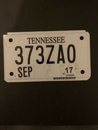 Tennessee Motorcycle License Plate 2017 Tag