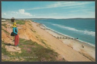 Postcard Milford On Sea Nr Lymington Hampshire Vintage View Of The Cliffs