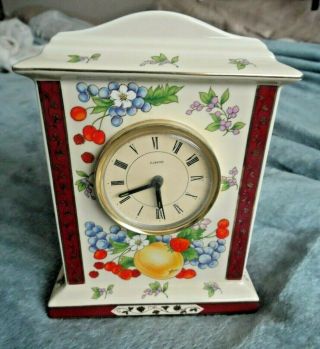 Vintage Multi Color Floral Porcelain Mantle/shelf Clock Italix Ltd Edition