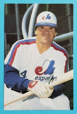 1984 Montreal Expos Pete Rose Postcard Oddball (kcr)
