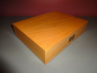 Vintage Wooden Dovetail Storage Case Photo Slides 35mm Capacity 100