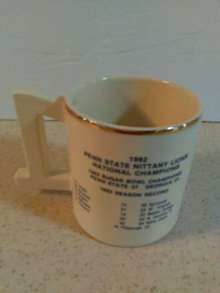 PENN STATE UNIVERSITY 1982 NATIONAL CHAMPIONS CERAMIC GOLD LEAF COFFEE MUG 3