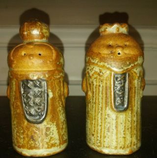 Vintage Pottery King And Queen Chess Salt & Pepper Shakers Made In Japan.
