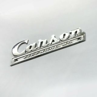Vintage Carson Pontiac Car Dealer Chrome Emblem Kirkwood,  Mo.  Nameplate