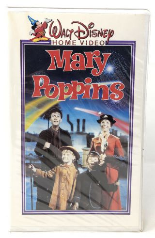 Mary Poppins Walt Disney Home Video (vhs) Early White Clamshell Rare Htf Vtg