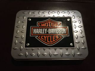 Harley Davidson Casino Quality Collector Tin And 2 Decks Of Playing Cards