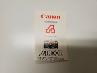 Rs20 Atlanta Flames/hawks 1979/80 Nhl/nba Pocket Schedule - Canon