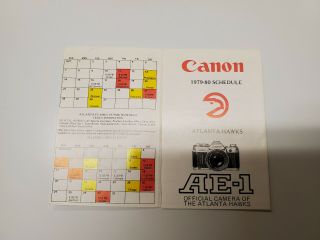 RS20 Atlanta Flames/Hawks 1979/80 NHL/NBA Pocket Schedule - Canon 3