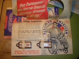 Illinois 1958 License Pair Dav Key Chain Tag