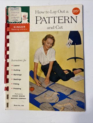 Vintage 1960 Singer Sewing Library Book No.  105 How To Lay Out A Pattern