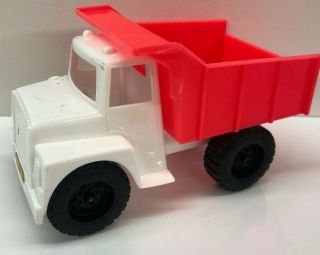 Vintage Processed Plastics Duty Dump Truck Line Toy 1662 White Red