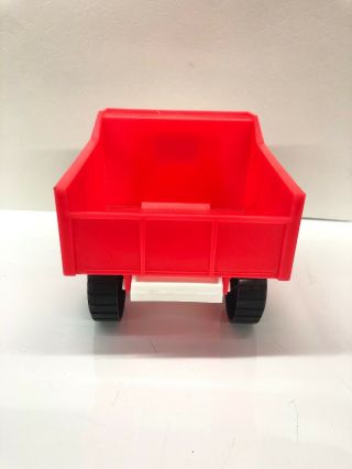 Vintage Processed Plastics Duty DUMP TRUCK Line Toy 1662 White Red 2
