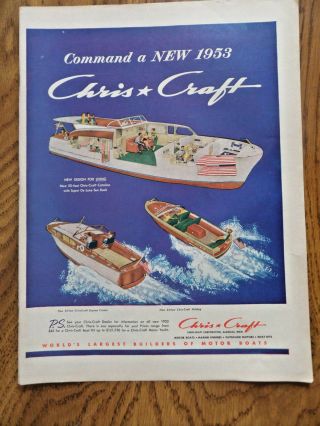 1953 Chris Craft Boats Ad 50 Ft Catalina 35 Ft Express Cruiser & 24 Ft Holiday
