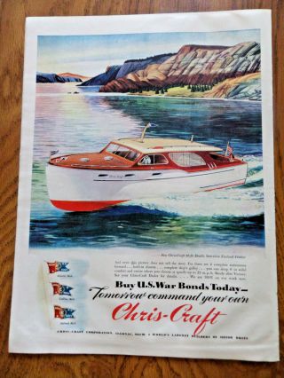 1945 Chris Craft Boats Ad 36 - Ft Double Stateroom Enclosed Cruiser