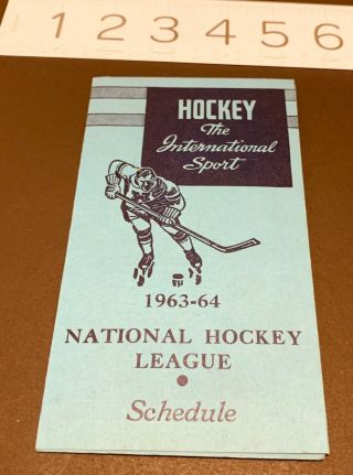 1963 - 64 Nhl National Hockey League Schedule Vintage Sked Hockey News