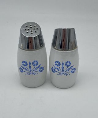 Vintage Gemco Cornflower Blue And White Salt & Pepper Shakers