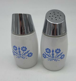 Vintage Gemco Cornflower Blue and White Salt & Pepper Shakers 2