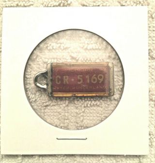 1957 Michigan Vintage Dav Keychain License Plate Tag