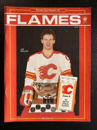 Apr 8/87 Calgary Flames Nhl Playoff Game Program & Ticket Stub Vs Winnipeg Jets