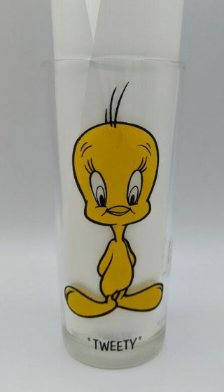 Vintage 1973 " Tweety Bird” Warner Bros Looney Tunes Pepsi Collector Series Glass
