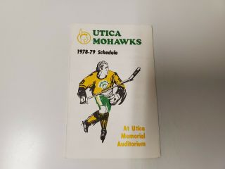 Rs20 Utica Mohawks 1978/79 Minor Hockey Pocket Schedule - Wibx
