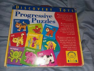 Vtg Discovery Toys Progressive Puzzles 6 Mini Puzzles Animals Sea Zoo Retired