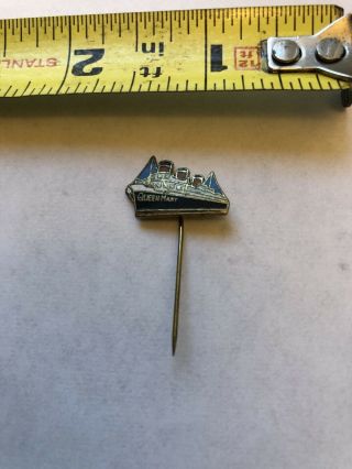 Vintage - Rms - Queen - Mary - Enamel - And - Brass - Lapel Pin