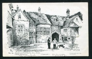 Church House Salisbury Sketch Image Early Old Vintage Postcard