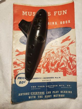 Vintage 1940 •music Is Fun With This Gretsch Alto C Ocarina Book & Potato Flute