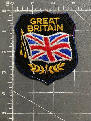 Vintage Great Britain Flag Patch Shield United Kingdom Uk England Union Jack Gb