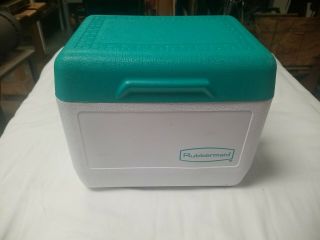 Vintage Rubbermaid Gott Lunch Box Personal Cooler Ice Chest Turquoise/white 1806