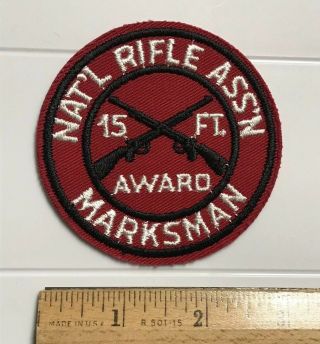 National Rifle Assn.  Nra 15 Ft Rifle Marksman Shooting Award Red Patch