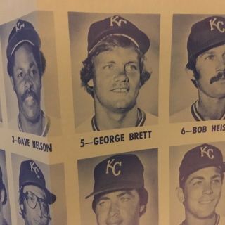 1977 Kansas City Royals Roster And Schedule Mailer With Player Pictures