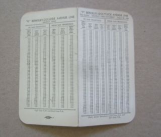 Old Vintage 1944 Key System Railroad / Bus - Pocket Schedule - S.  F.  - Berkeley