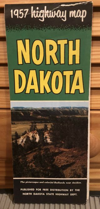 1957 North Dakota Official Road Map State Highway Department